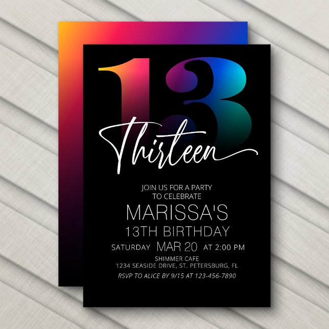 13th Birthday Modern Invitation (Creator Uploaded)