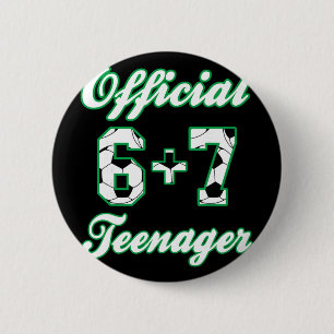 13th Birthday Official Teenager Funny Soccer 6+7 M 6 Cm Round Badge