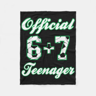 13th Birthday Official Teenager Funny Soccer 6+7 M Fleece Blanket