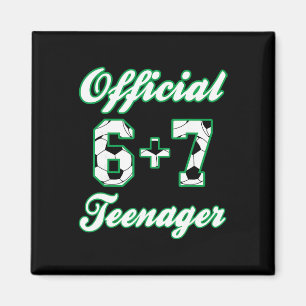 13th Birthday Official Teenager Funny Soccer 6+7 M Magnet