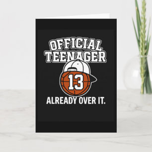 13th Birthday Official Teenager Funny Teen Sketll  Card