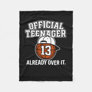 13th Birthday Official Teenager Funny Teen Sketll  Fleece Blanket