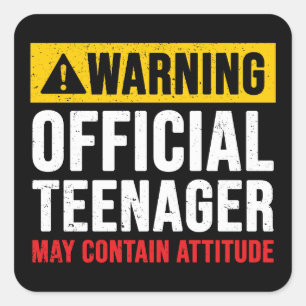 13th Birthday Official Teenager Square Sticker