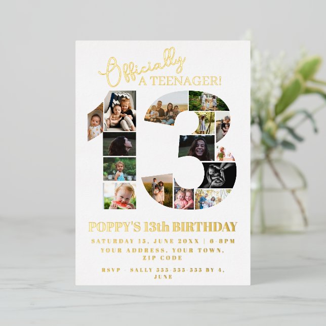 13th birthday officially a teenager photo collage (Standing Front)