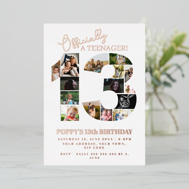 13th birthday officially a teenager photo collage (Standing Front)