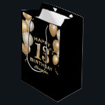 13th Birthday Party Black and Gold Balloons Medium Gift Bag<br><div class="desc">13th Birthday Party Black and Gold Balloons and Confetti Gift Bag. For further customisation,  please click the "Customise it" button and use our design tool to modify this template.</div>
