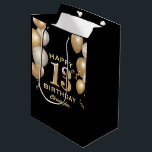 13th Birthday Party Black and Gold Balloons Medium Gift Bag<br><div class="desc">13th Birthday Party Black and Gold Balloons and Confetti Gift Bag. For further customisation,  please click the "Customise it" button and use our design tool to modify this template.</div>