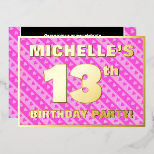 13th Birthday Party — Fun Pink Hearts and Stripes