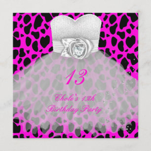 13th Birthday Party Girls 13 Teen Invitation