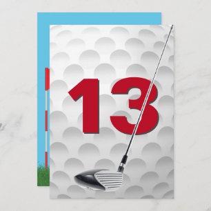 13th Birthday Party Golf Theme Invitation