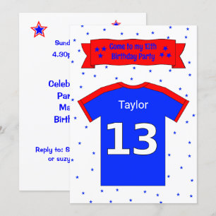 13th birthday personalised party invitation