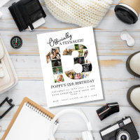 13th Birthday Photo Collage Invitation Postcard |