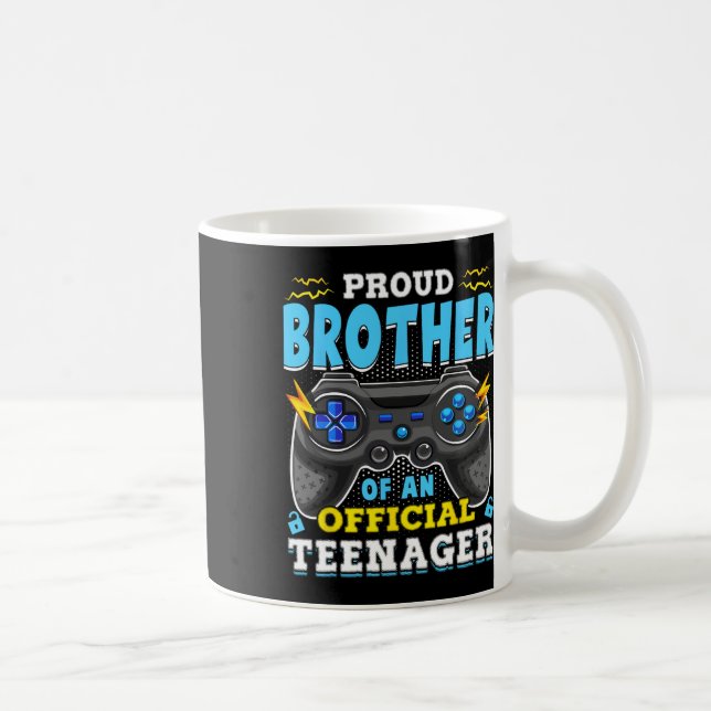 13th Birthday Proud Brother Official Teenager Vide Coffee Mug (Right)