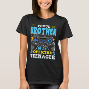 13th Birthday Proud Brother Official Teenager Vide T-Shirt