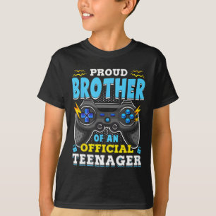 13th Birthday Proud Brother Official Teenager Vide T-Shirt