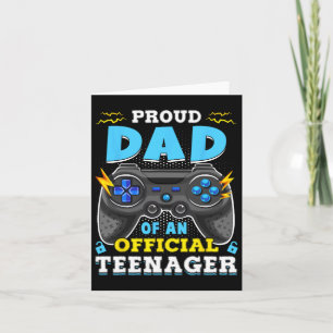 13th Birthday Proud Dad Official Teenager Video Ga Card