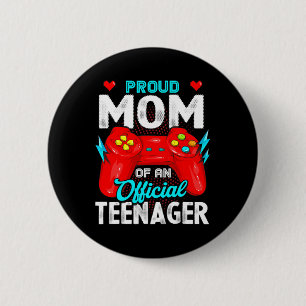 13th Birthday Proud Mum Official Teenager Video Ga 6 Cm Round Badge