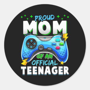 13th Birthday Proud Mum Official Teenager Video Ga Classic Round Sticker