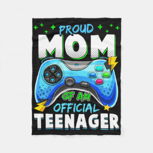 13th Birthday Proud Mum Official Teenager Video Ga Fleece Blanket