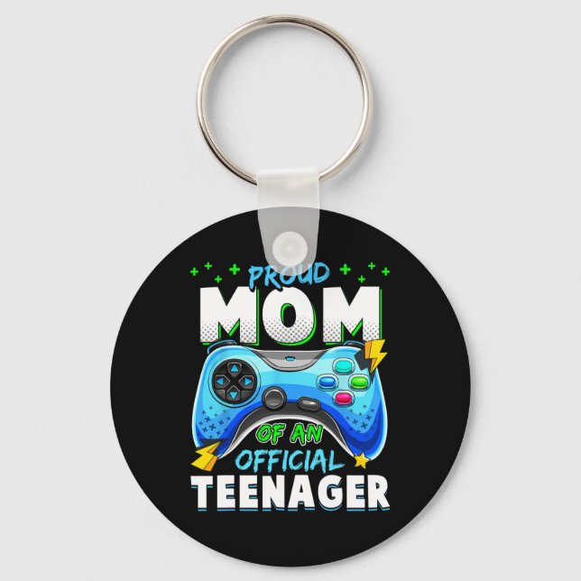 13th Birthday Proud Mum Official Teenager Video Ga Key Ring (Front)