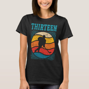 13th Birthday Retro Ice Hockey 13 Years Old Boy Gi T-Shirt