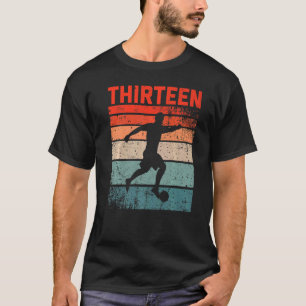 13th Birthday Retro Soccer 13 Years Old Boy Girl T-Shirt