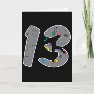 13th Birthday Rock Climbing 13 Year Old Bday Boys Card