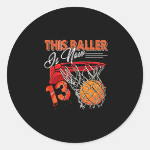 13th Birthday Sketll Funny 13 Years Old Kids Gift  Classic Round Sticker