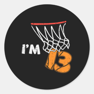 13th Birthday Sketll Im 13 Thirteen Year Old Bday  Classic Round Sticker