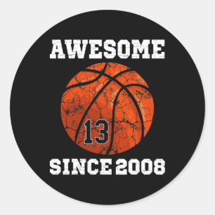 13th Birthday Sketll Lover Gift 13 Years Old Vinta Classic Round Sticker