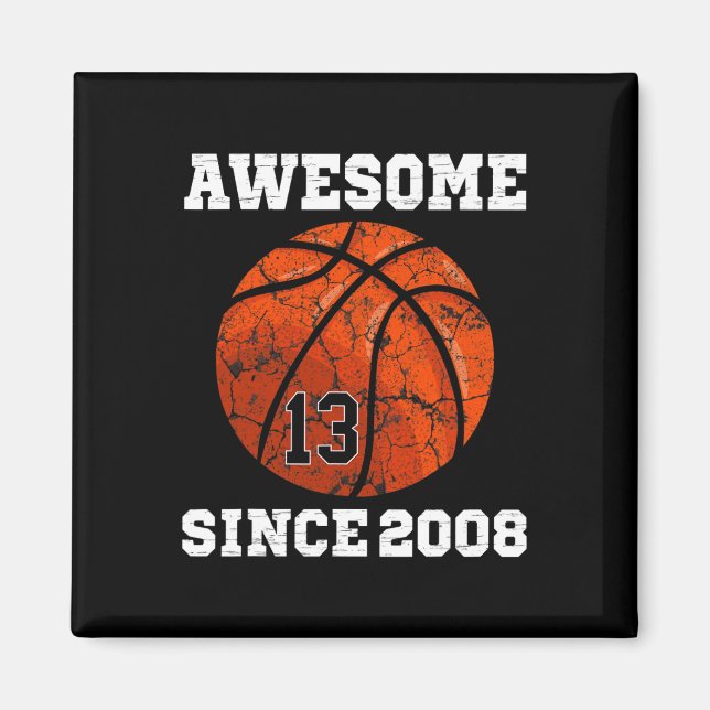 13th Birthday Sketll Lover Gift 13 Years Old Vinta Magnet (Front)