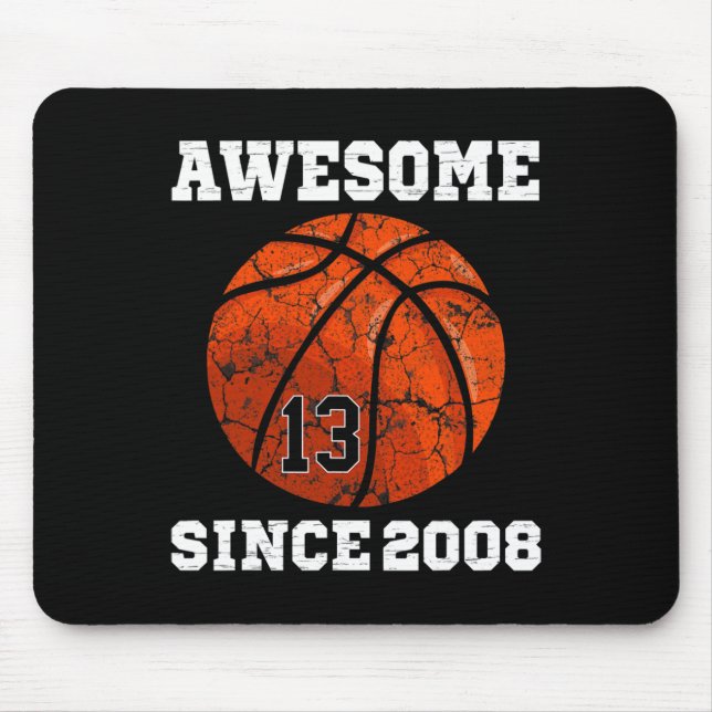 13th Birthday Sketll Lover Gift 13 Years Old Vinta Mouse Pad (Front)