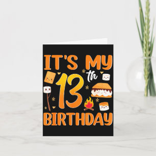 13th birthday s'more theme 13 year old party card