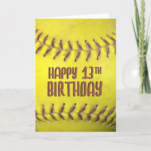 13th Birthday Softball Card