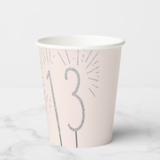 13th Birthday Sparkler Paper Cups