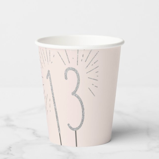 13th Birthday Sparkler Paper Cups (Back)