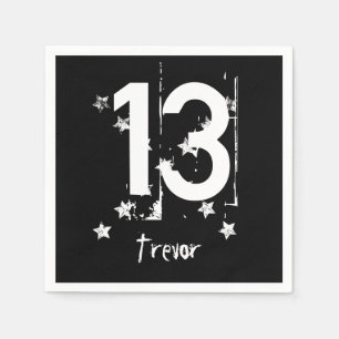 13th Birthday Teen Grunge Style with Stars A01 Napkin