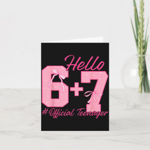 13th birthday teenager six seven coquette bow 6 7 card