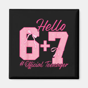 13th birthday teenager six seven coquette bow 6 7 magnet