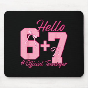 13th birthday teenager six seven coquette bow 6 7 mouse pad