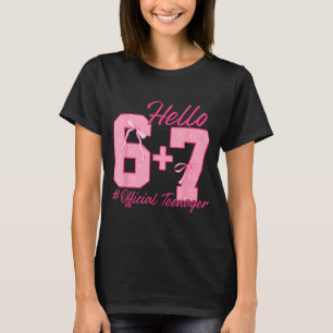 13th Birthday Teenager Six Seven Coquette Bow 6 7  T-Shirt