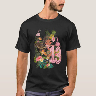 13th Birthday Tiki Party Pool Summer Hula Hawaiian T-Shirt