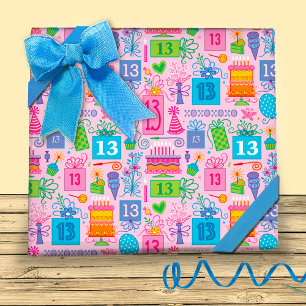 13th Birthday  Wrapping Paper Sheet