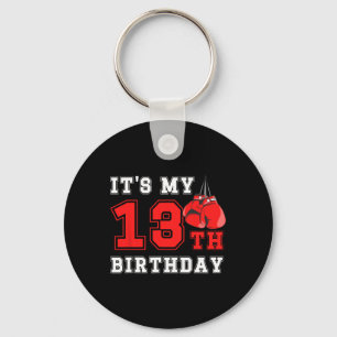 13th Boxing Birthday Party Thirteen Year Old Boxer Key Ring