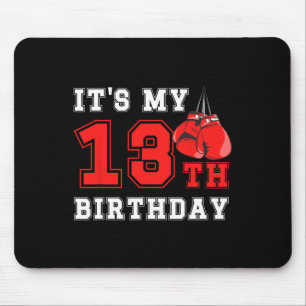 13th Boxing Birthday Party Thirteen Year Old Boxer Mouse Pad