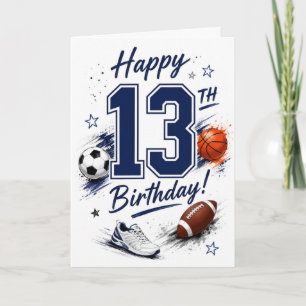 13th Boy Sport Birthday Card