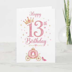 13th Girl Princess Birthday Card