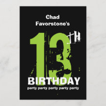 13th Modern Weathered Grunge Birthday Party