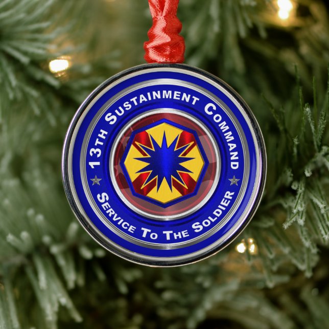 13th Sustainment Command Metal Ornament (Tree)