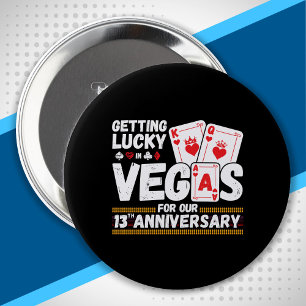 13th Wedding Anniversary - Couples Las Vegas Trip 10 Cm Round Badge